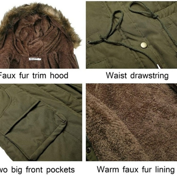 Women's Fleece lined parka coat with detachable hood size xl NEW WITH TAGS! - Picture 4 of 14